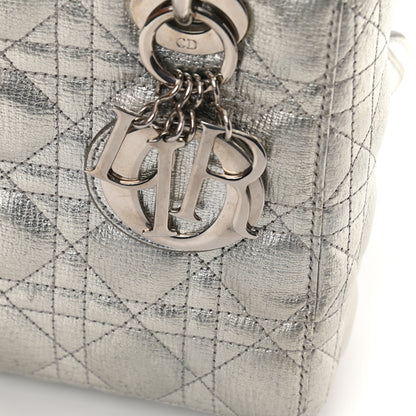 Christian Dior Metallic Grained Calfskin Cannage Small Lucky Badges My Lady Dior Silver 11 of 14