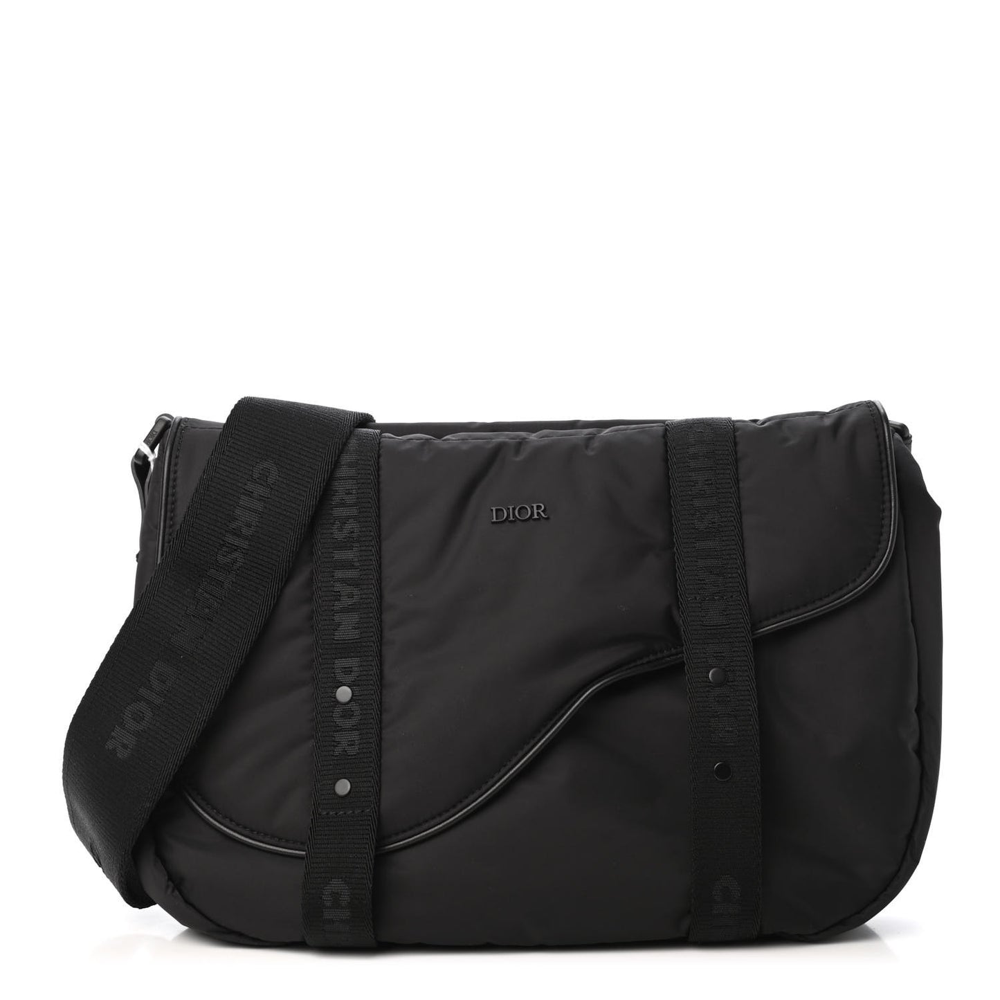HOMME Nylon Saddle Messenger Bag Black