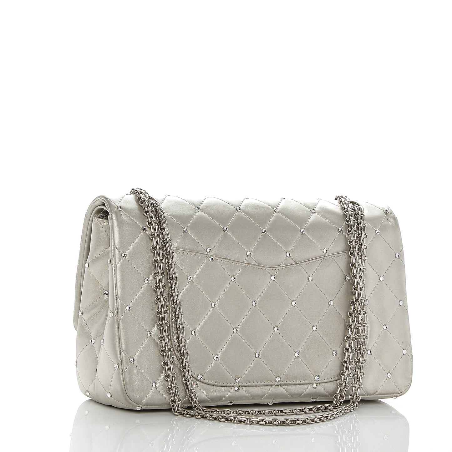 Metallic Lambskin Crystal 2.55 Reissue 227 Flap Pale Gold