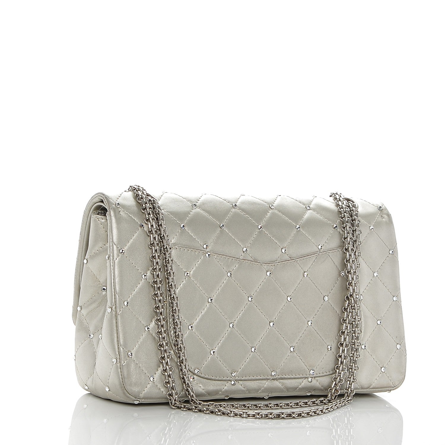 Chanel Metallic Lambskin Crystal 2.55 Reissue 227 Flap Pale Gold 3 of 10