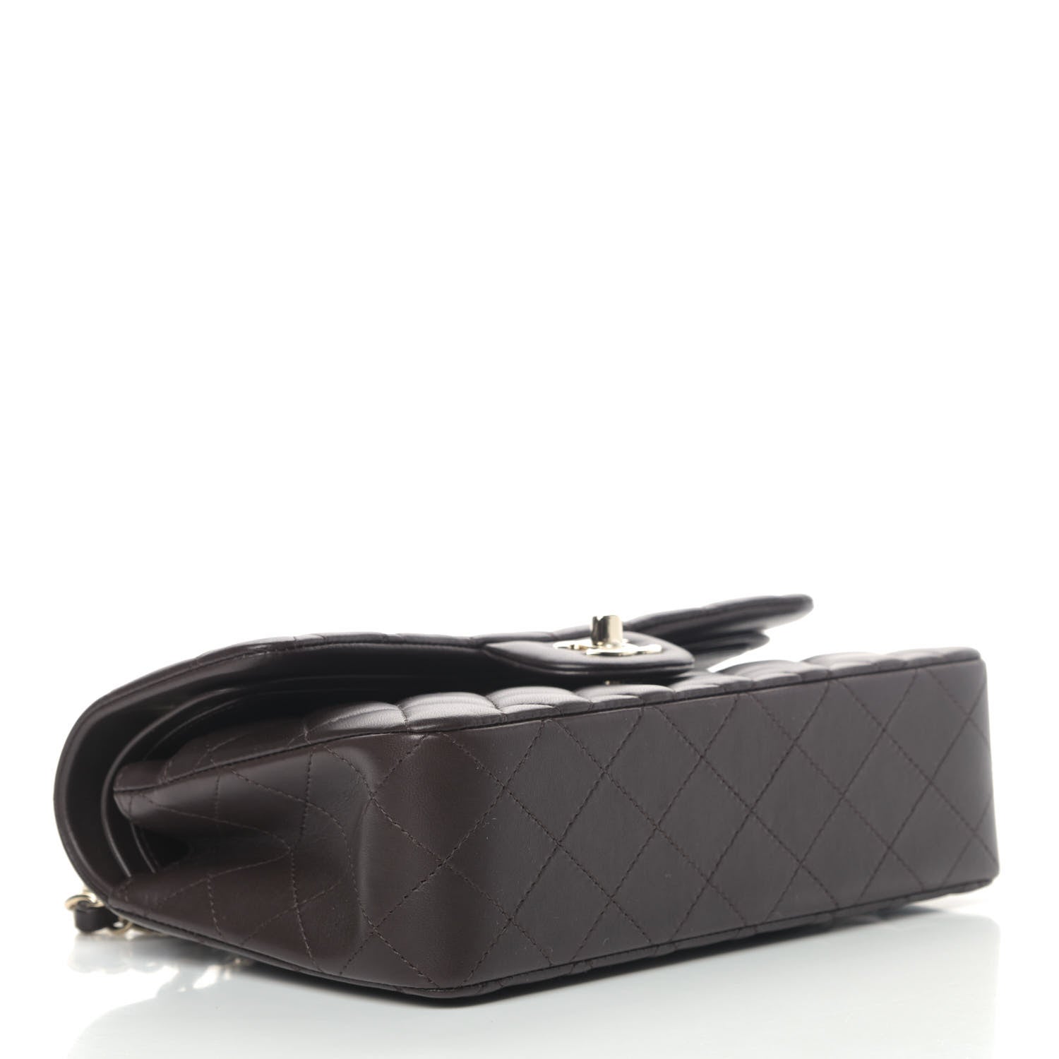 Chanel Lambskin Quilted Small Double Flap Dark Brown 3 of 7