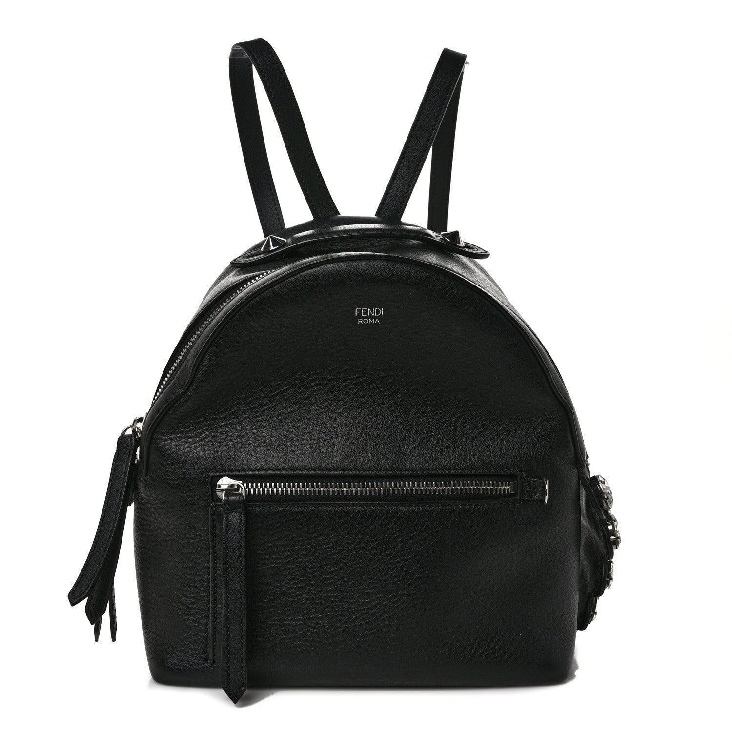 Fendi Vitello Dolce Crystal Croc Tail Mini Backpack Black 1 of 9