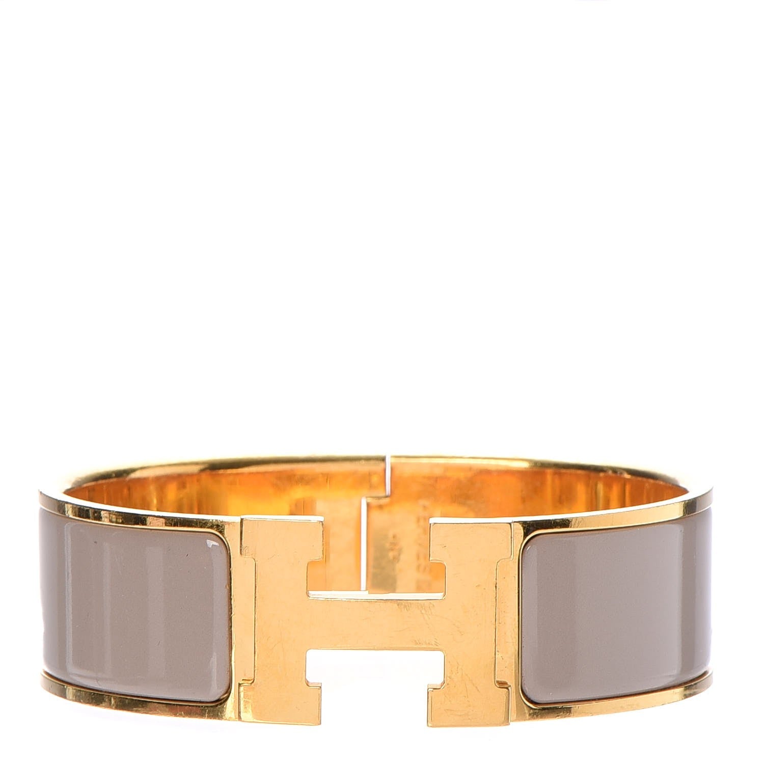 Hermes Enamel Wide Clic Clac H Bracelet GM Marron Glace 9 of 13