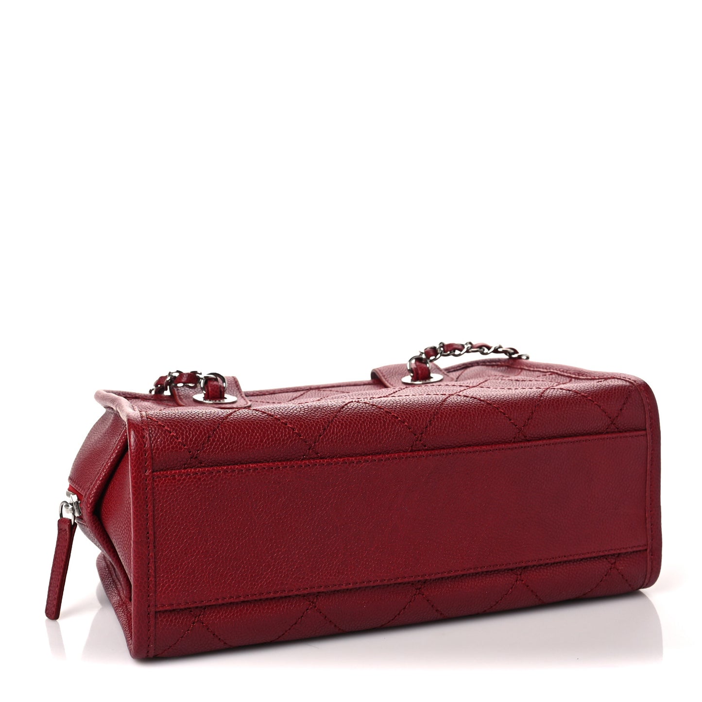Caviar Quilted Small Deauville Bowling Bag Red