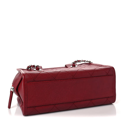 Chanel Caviar Quilted Small Deauville Bowling Bag Red 3 of 5