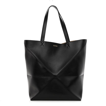 Loewe Shiny Calfskin Large Puzzle Fold Tote Black 1 of 8