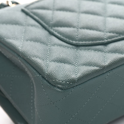 Chanel Caviar Quilted Medium Double Flap Green 10 of 15