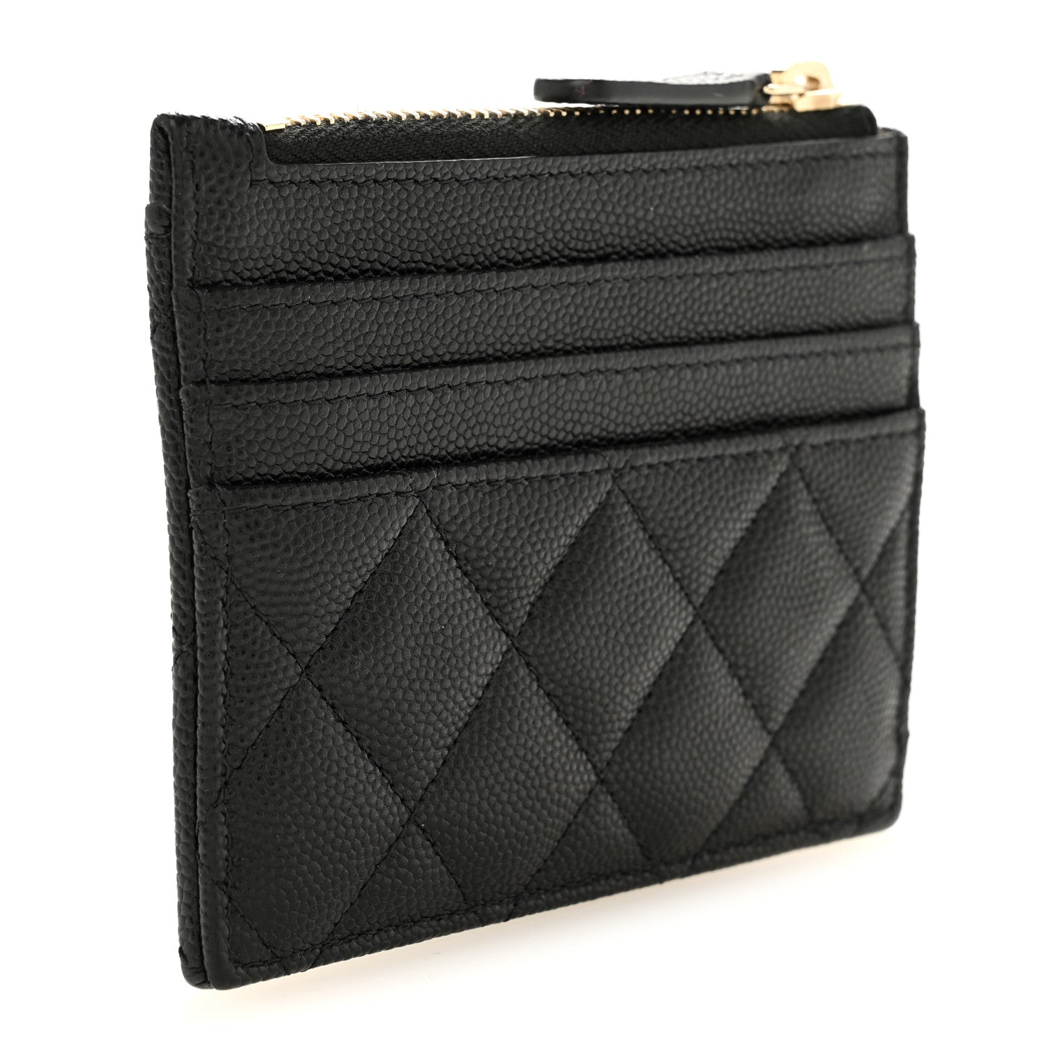 Chanel Caviar Quilted CC Zip Card Holder Black 3 of 8