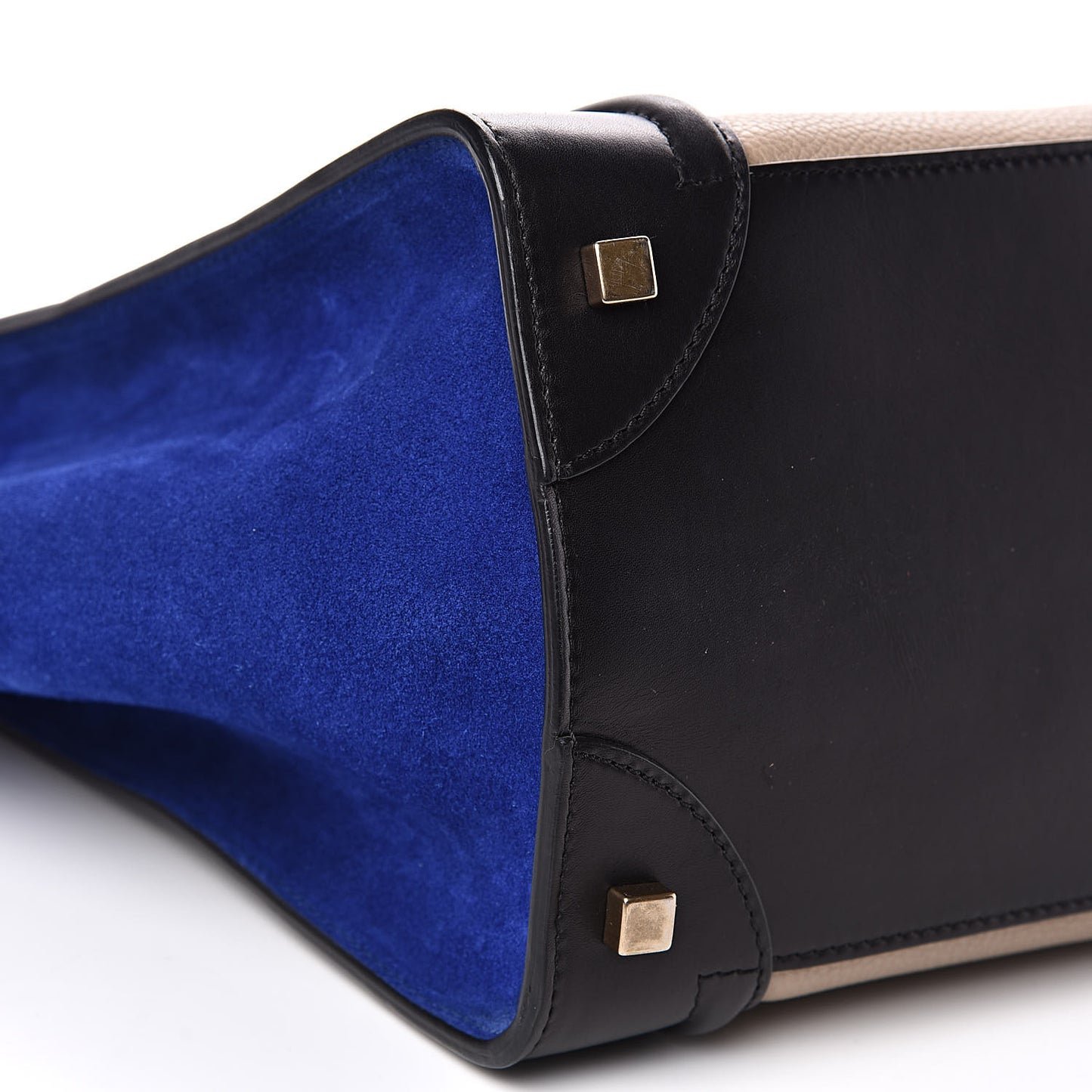 Elephant Calfskin Suede Mini Tri-Color Luggage Sand