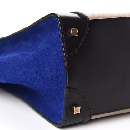 Celine Elephant Calfskin Suede Mini Tri-Color Luggage Sand 8 of 13