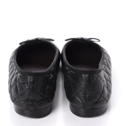 Chanel Aged Calfskin Quilted CC Cap Toe Ballerina Flats 39 Black 6 of 11