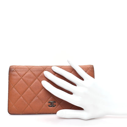 Chanel Caviar Quilted Yen Wallet Dark Beige 2 of 11