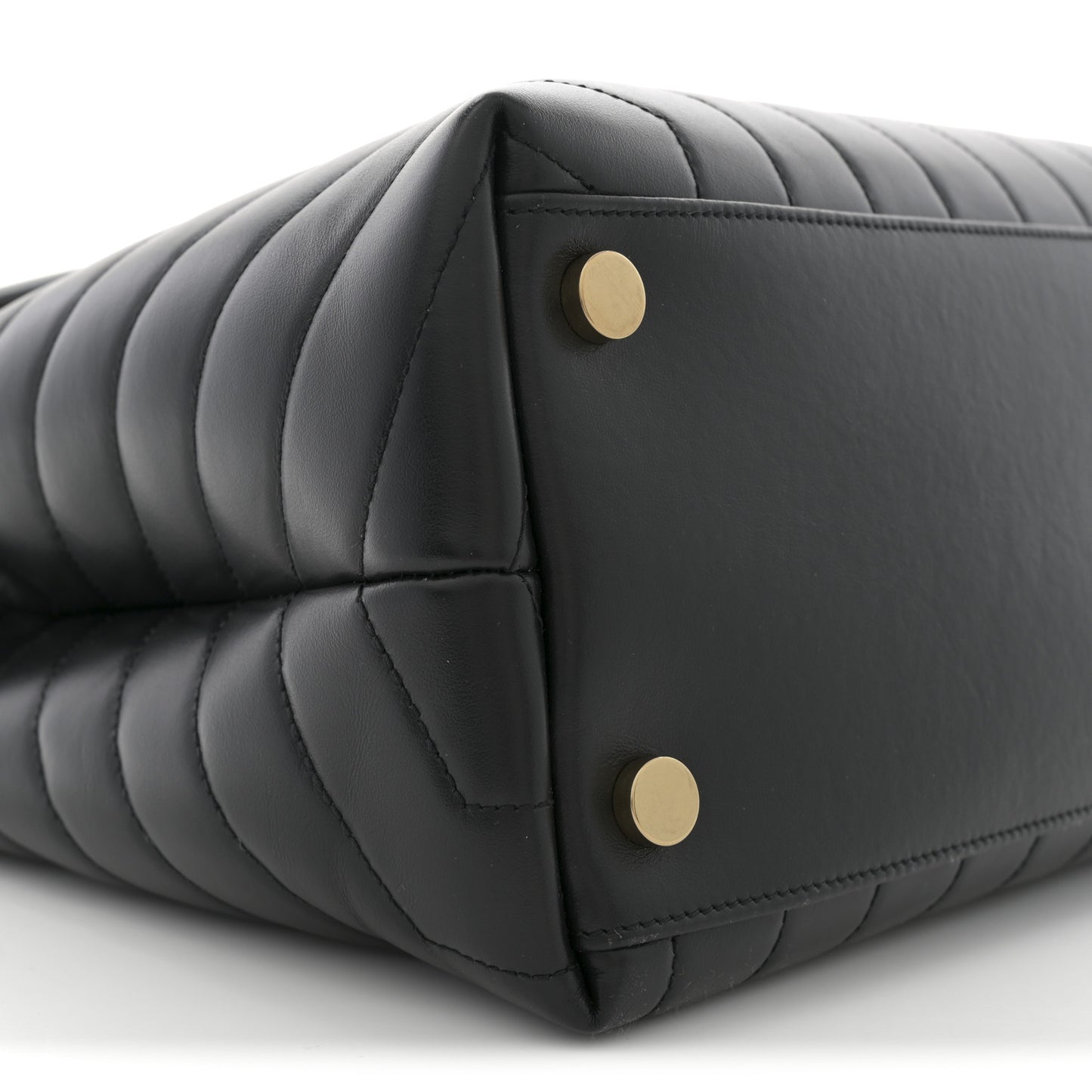 Calfskin Y Quilted Monogram Large Loulou Chain Satchel Black