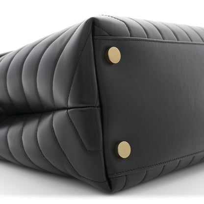 Saint Laurent Calfskin Y Quilted Monogram Large Loulou Chain Satchel Black 9 of 10