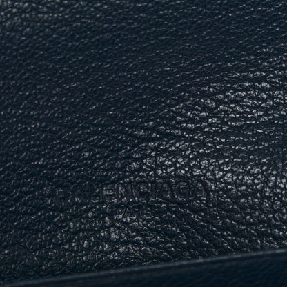 Balenciaga Chevre Gold Metallic Edge Hardware Money Wallet Bleu Nuit 5 of 6