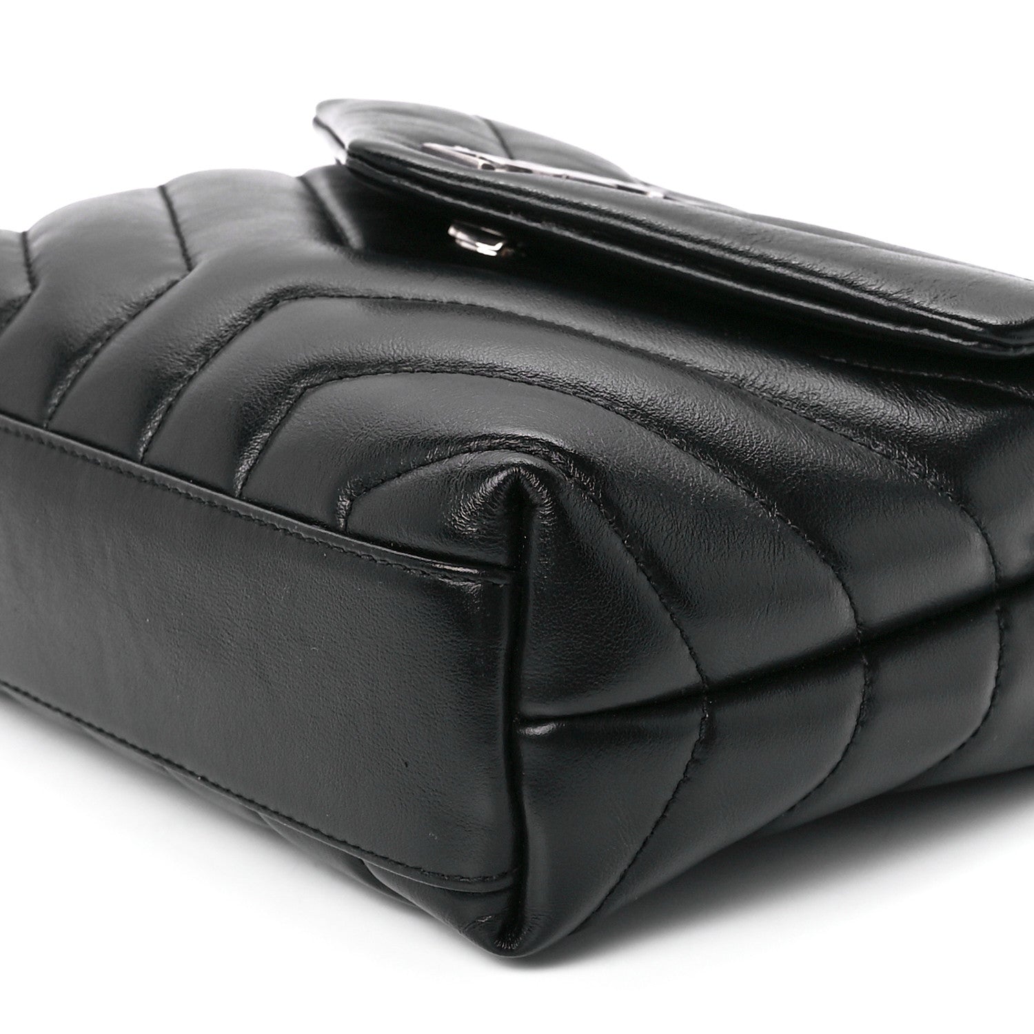 Saint Laurent Calfskin Y Quilted Monogram Toy Loulou Crossbody Bag Black 11 of 12