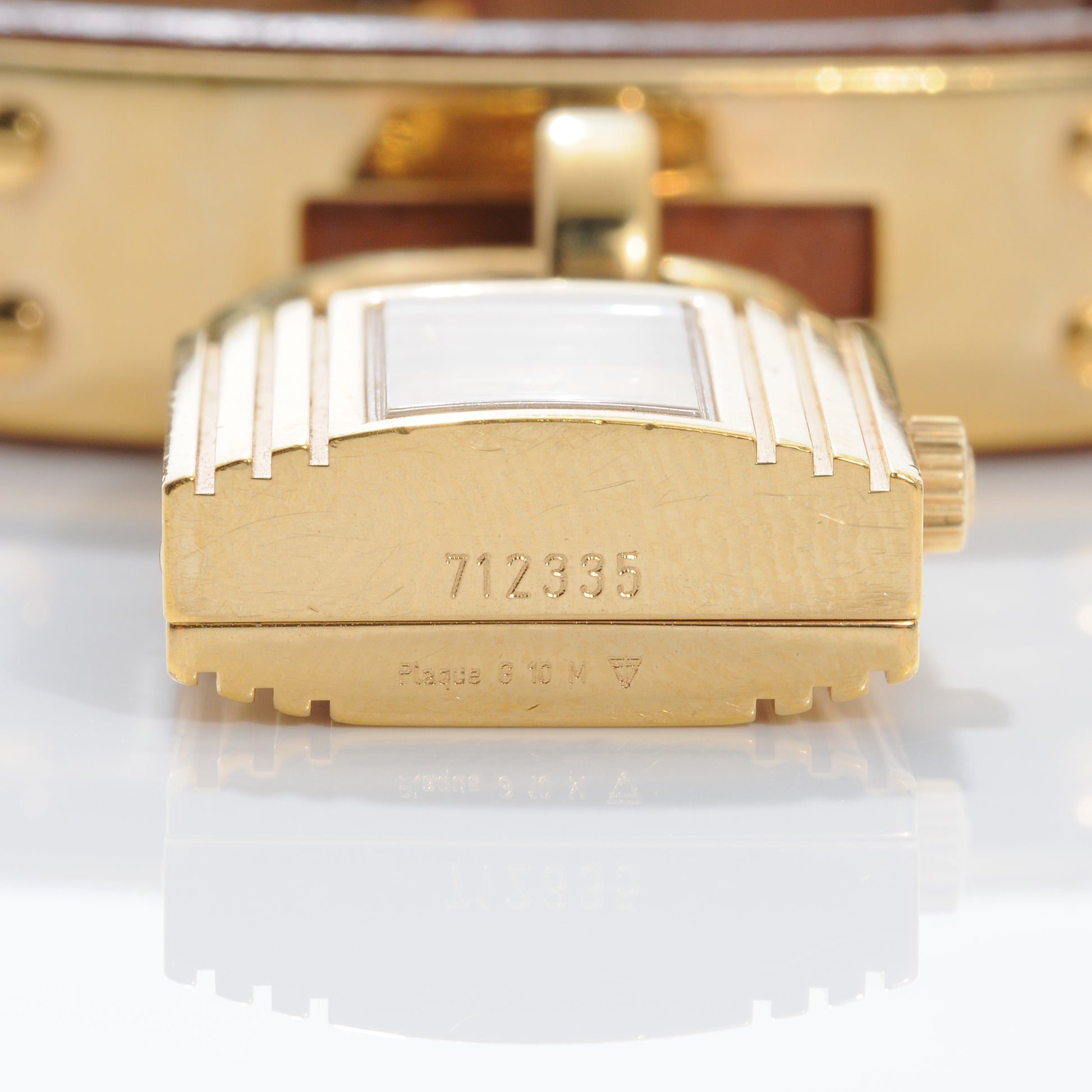 Hermes Stainless Steel Courchevel 20mm Kelly Cadena Quartz Watch Gold 5 of 9
