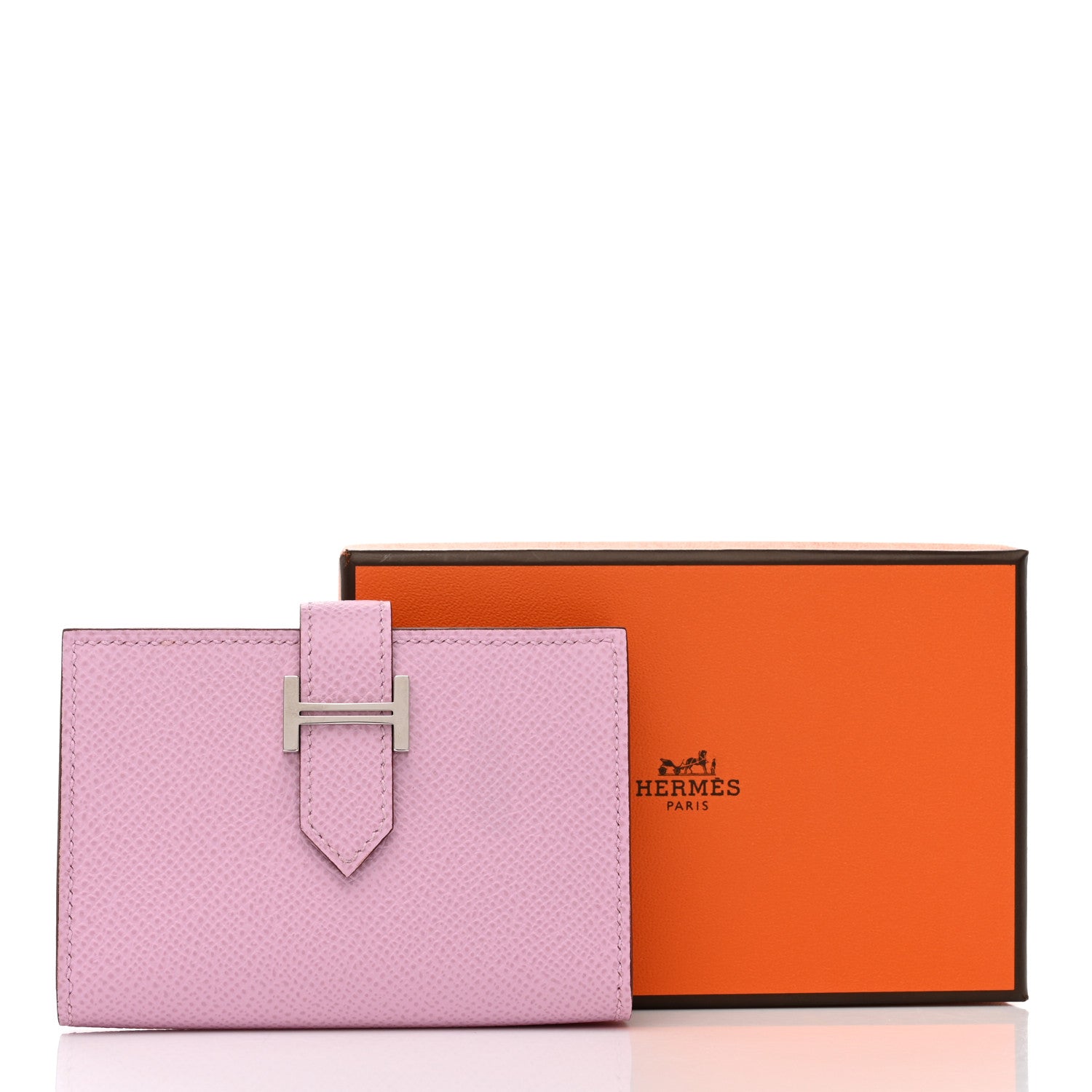 Hermes Epsom Bearn Card Holder Wallet Mauve Sylvestre 8 of 8