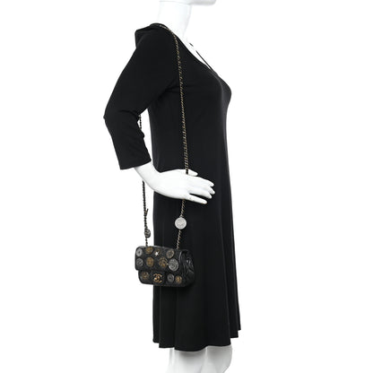 Chanel Aged Calfskin Quilted Extra Mini Medallion Flap Black 2 of 10