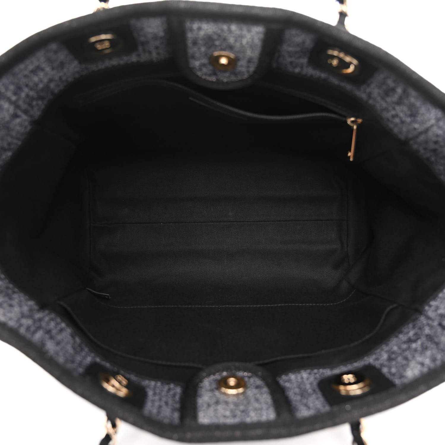 Chanel Lurex Boucle Small Deauville Tote Grey 5 of 9