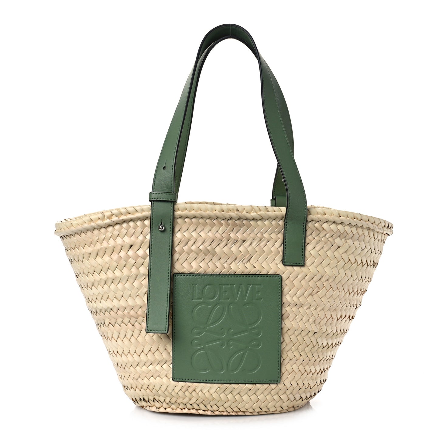 Raffia Small Basket Tote Bag Natural Green