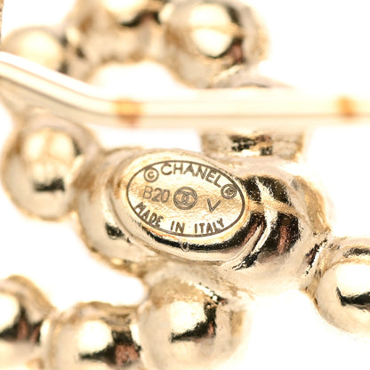 Chanel Metal Glass Swirling Pearls Hair Clip Gold 3 of 6