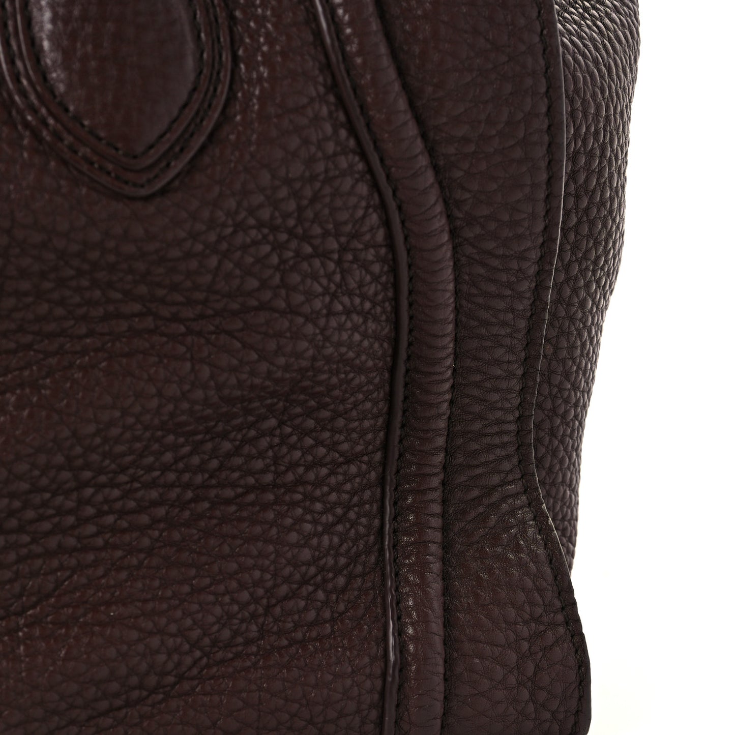 Drummed Calfskin Mini Luggage Dark Brown