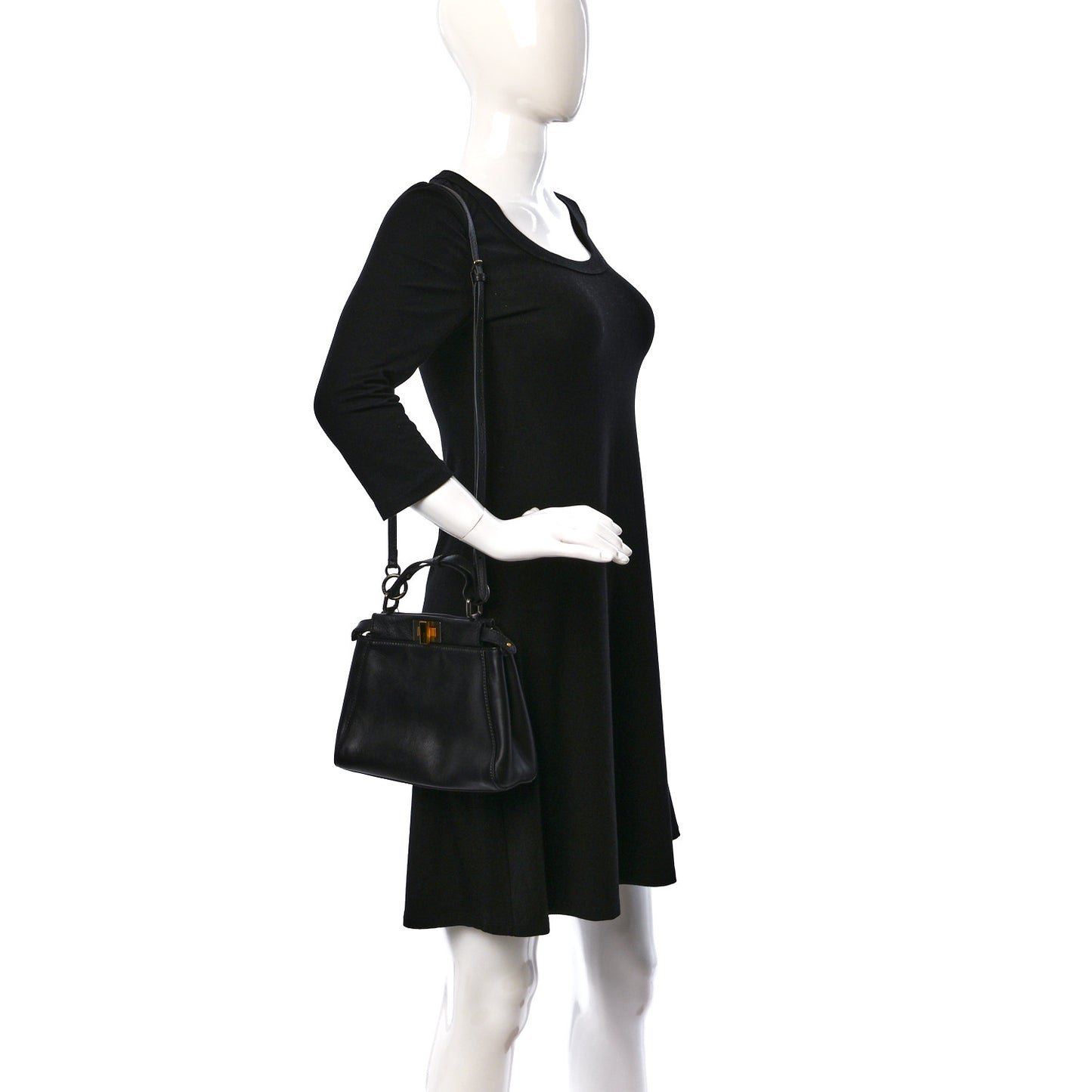 Vitello Saddle Mini Peekaboo Iconic Satchel Black
