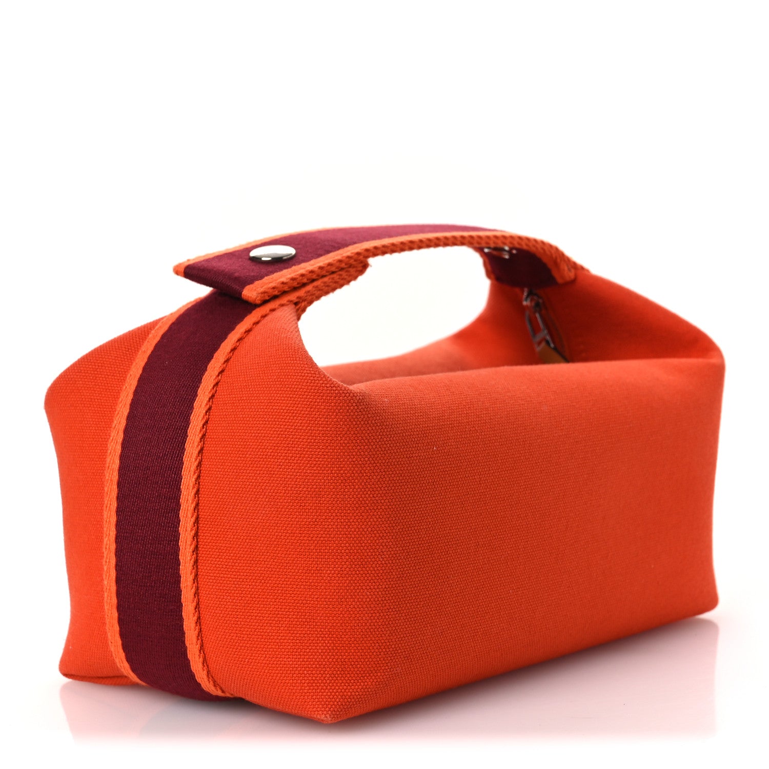 Hermes Canvas Small Bride-A-Brac Pouch Orange Burgundy 3 of 9