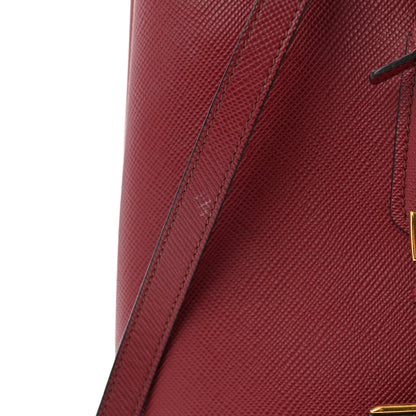 Prada Saffiano Cuir Medium Double Bag Cerise 11 of 16