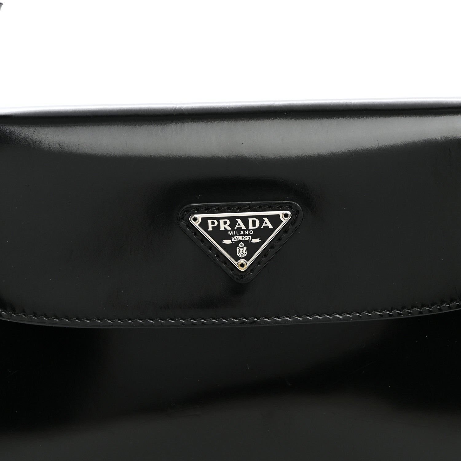 Prada Spazzolato Cleo Flap Shoulder Bag Black 6 of 8