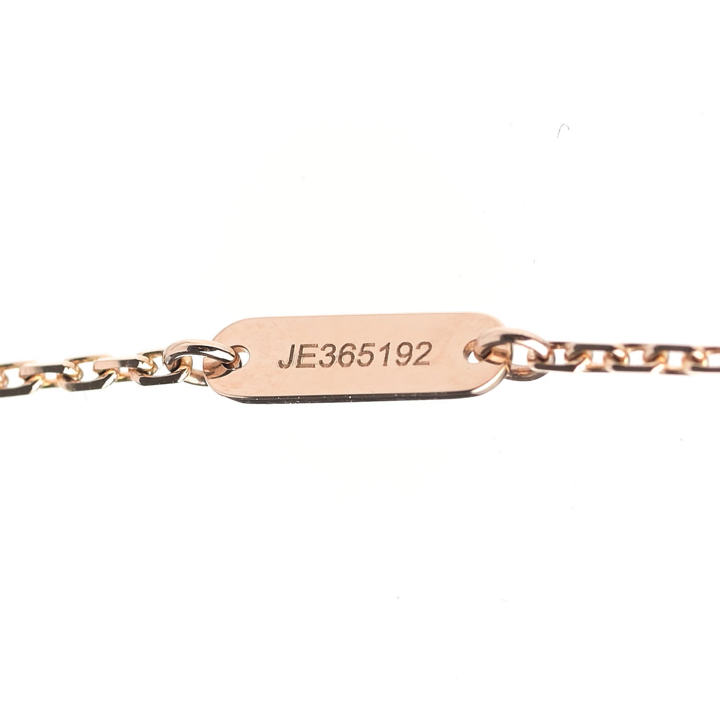 18K Rose Gold Diamond Pink Porcelain Vintage Alhambra Pendant Necklace