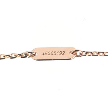 Van Cleef & Arpels 18K Rose Gold Diamond Pink Porcelain Vintage Alhambra Pendant Necklace 5 of 6