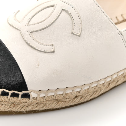 Chanel Lambskin CC Espadrilles 37 White Black 13 of 14