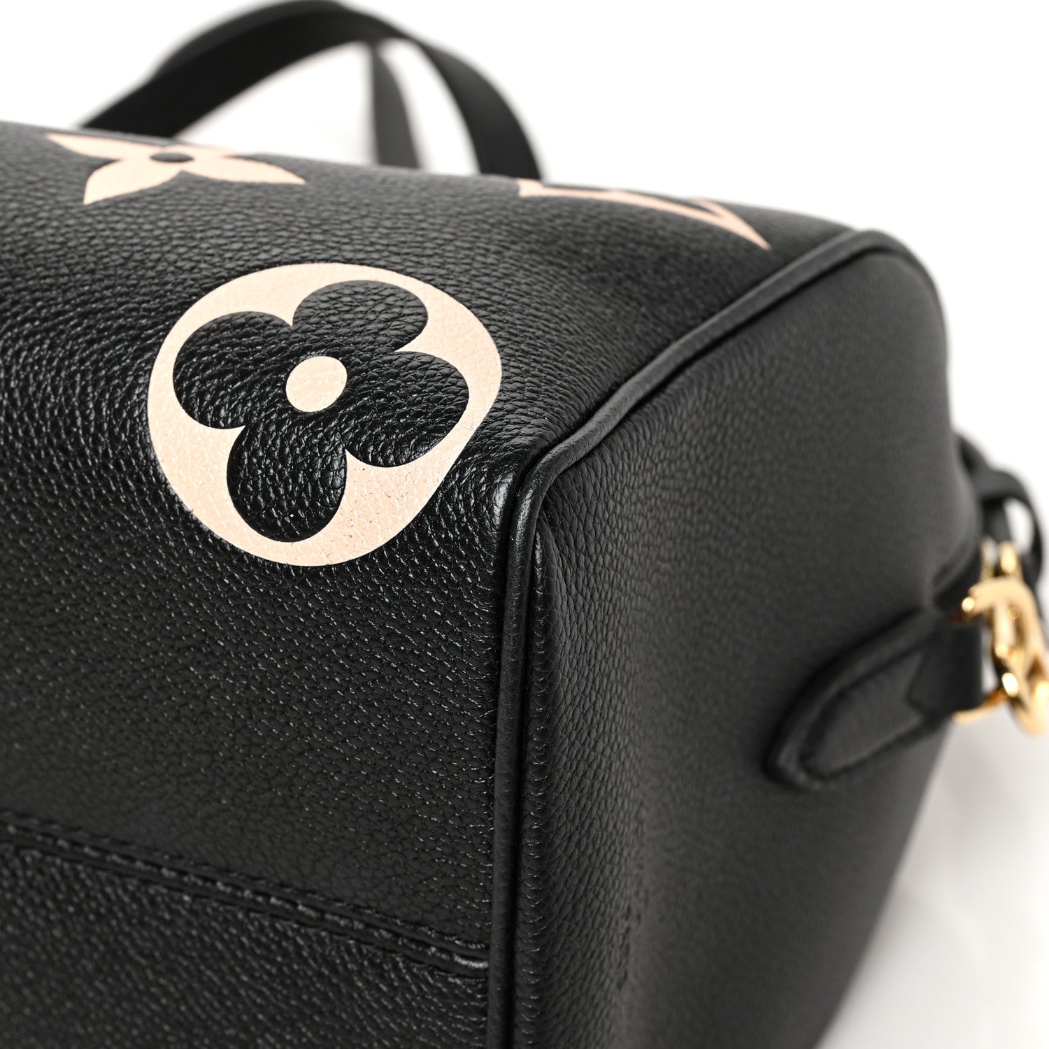 Louis Vuitton Empreinte Monogram Giant Speedy Bandouliere 25 Black Beige 9 of 11