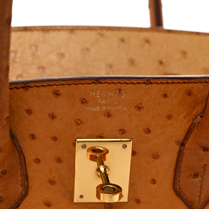 Hermes Ostrich Birkin 35 Gold 8 of 13