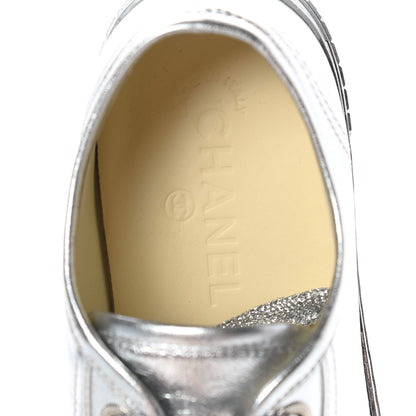 Chanel Laminated Lambskin Sneakers 39 Silver 7 of 8
