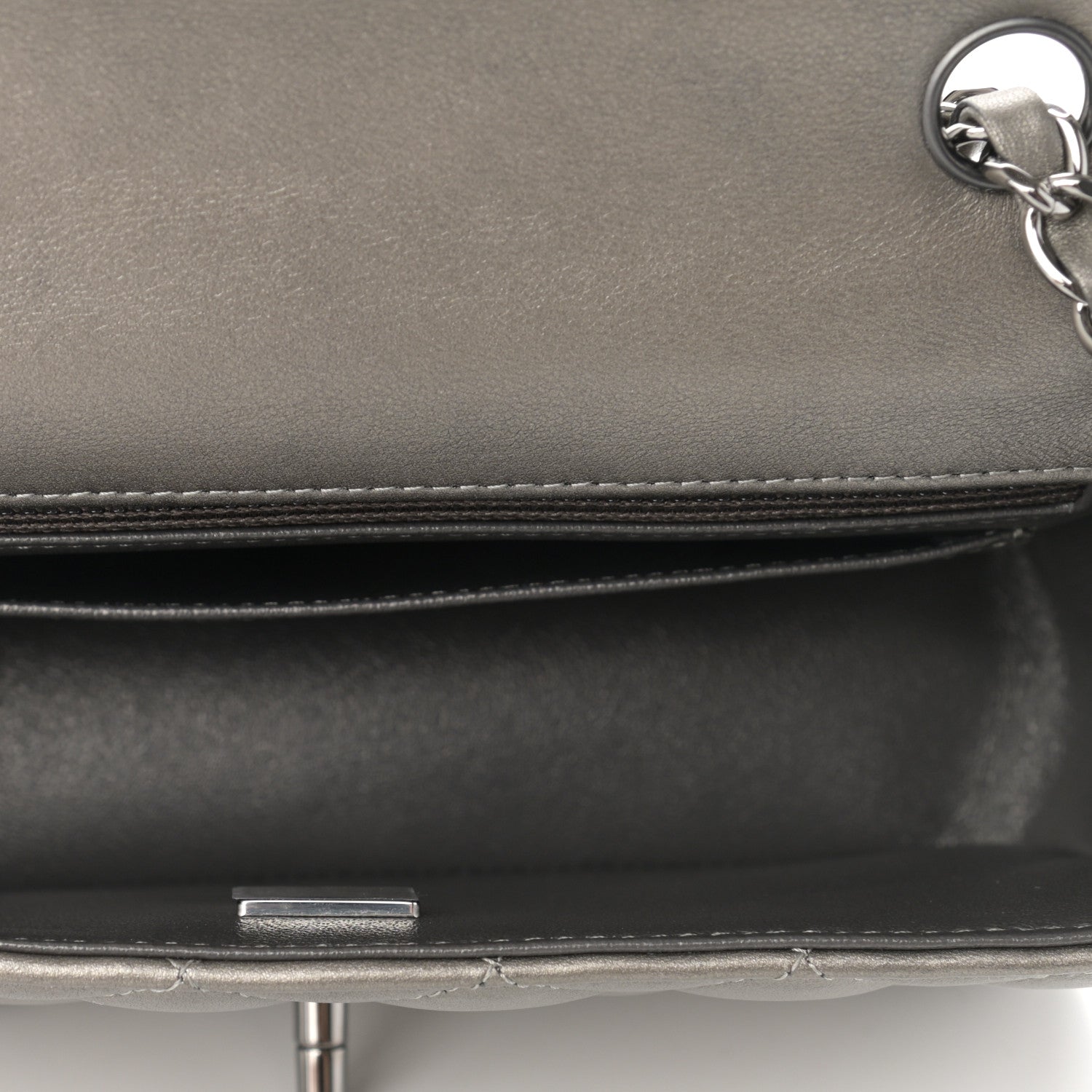 Chanel Metallic Calfskin Quilted Mini Rectangular Flap Ruthenium 5 of 12