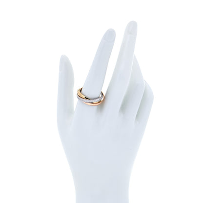 Cartier 18K White Yellow Pink Gold Diamond Small Trinity Paved Ring 62 10 2 of 8