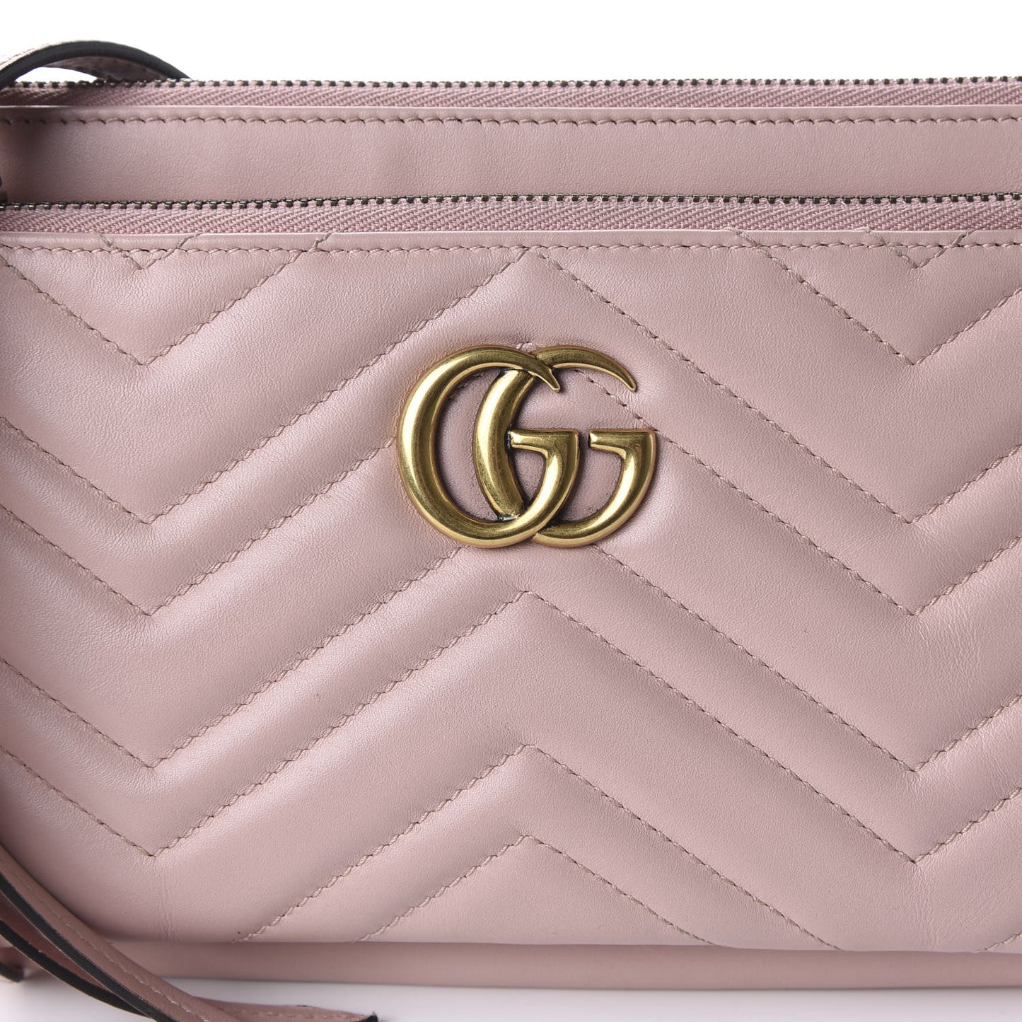 Calfskin Matelasse Small GG Marmont Double Zip Shoulder Bag Perfect Pink
