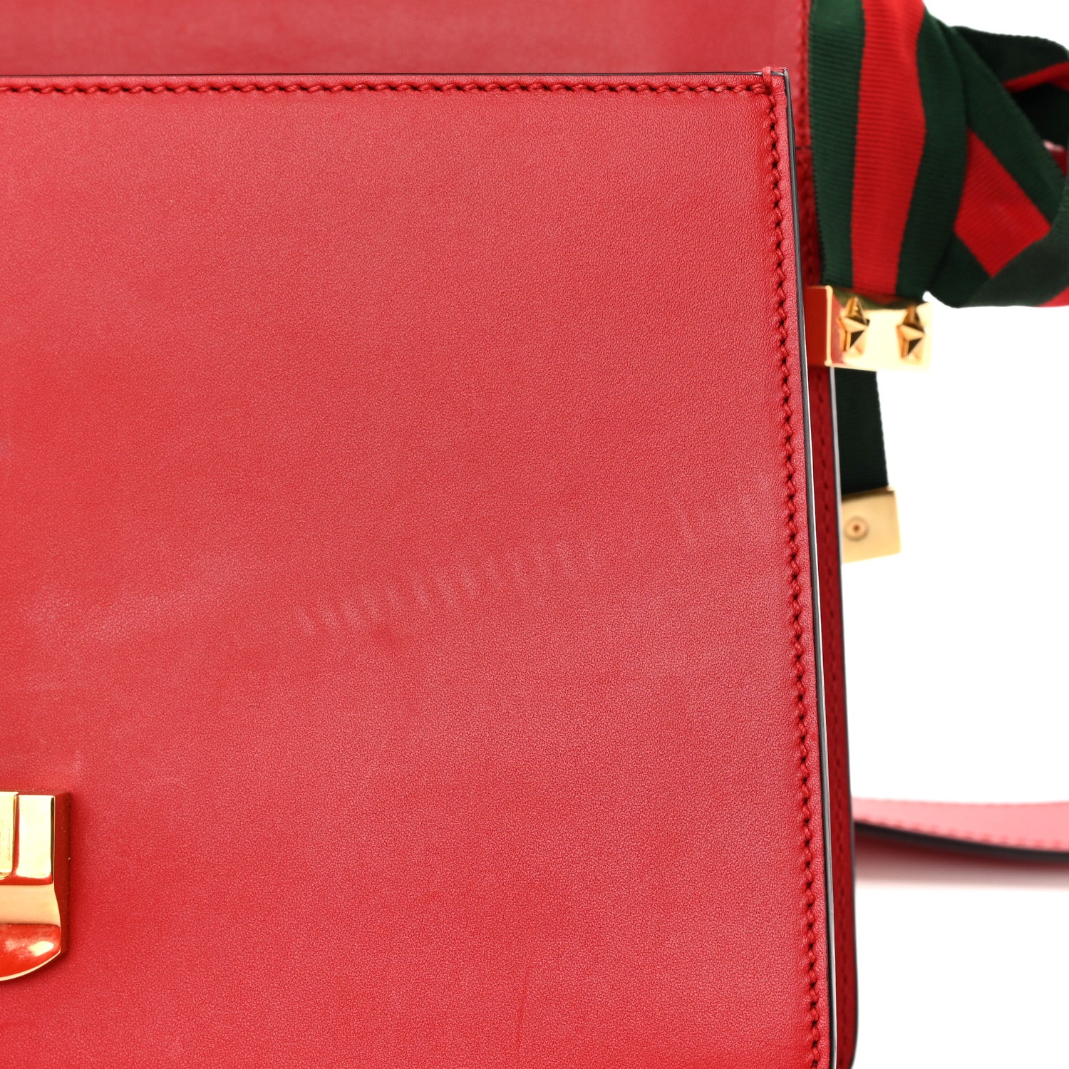 Gucci Calfskin Sylvie Top Handle Bag Hibiscus Red 20 of 20
