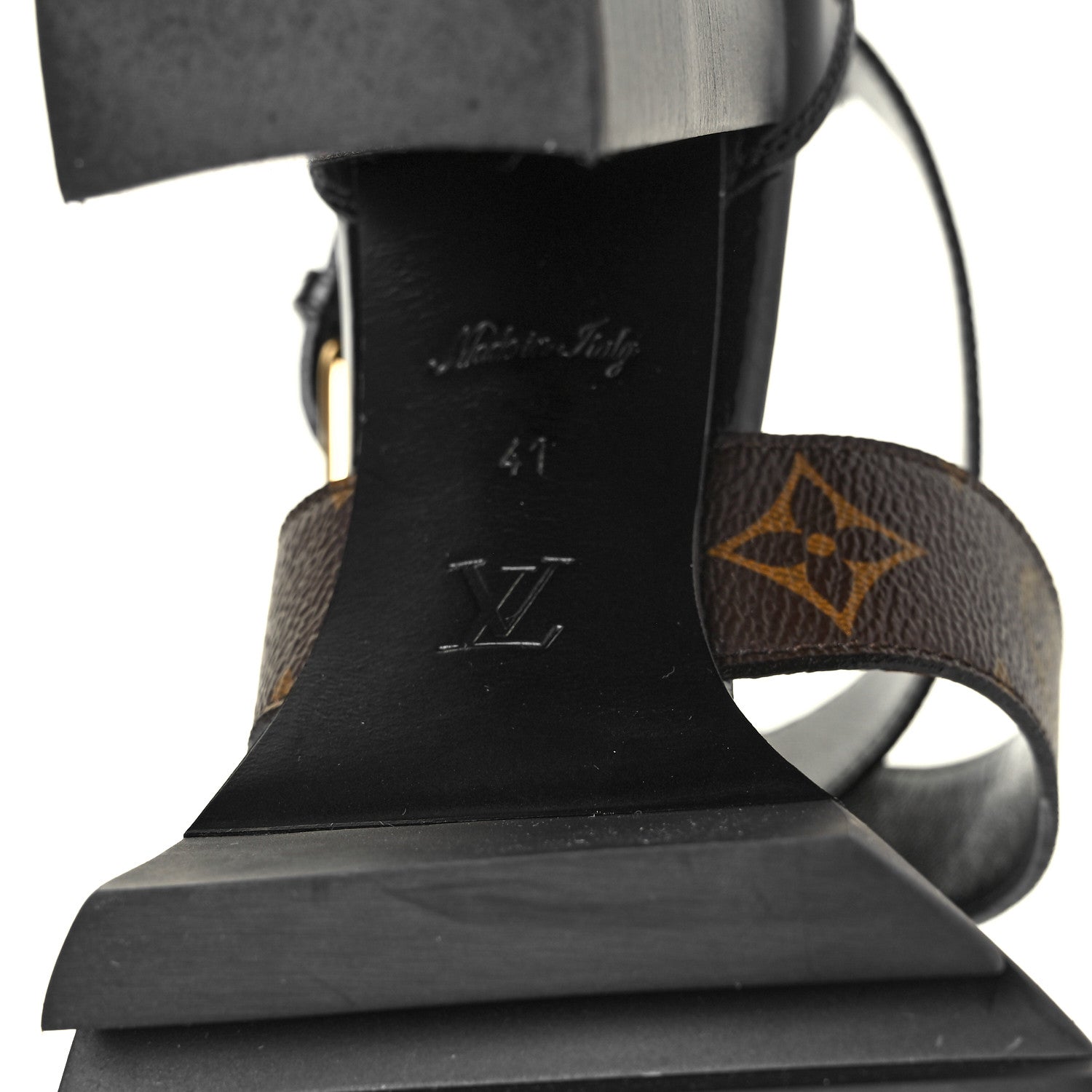 Louis Vuitton Glazed Calfskin Monogram Star Trail Sandals 41 Black 6 of 8