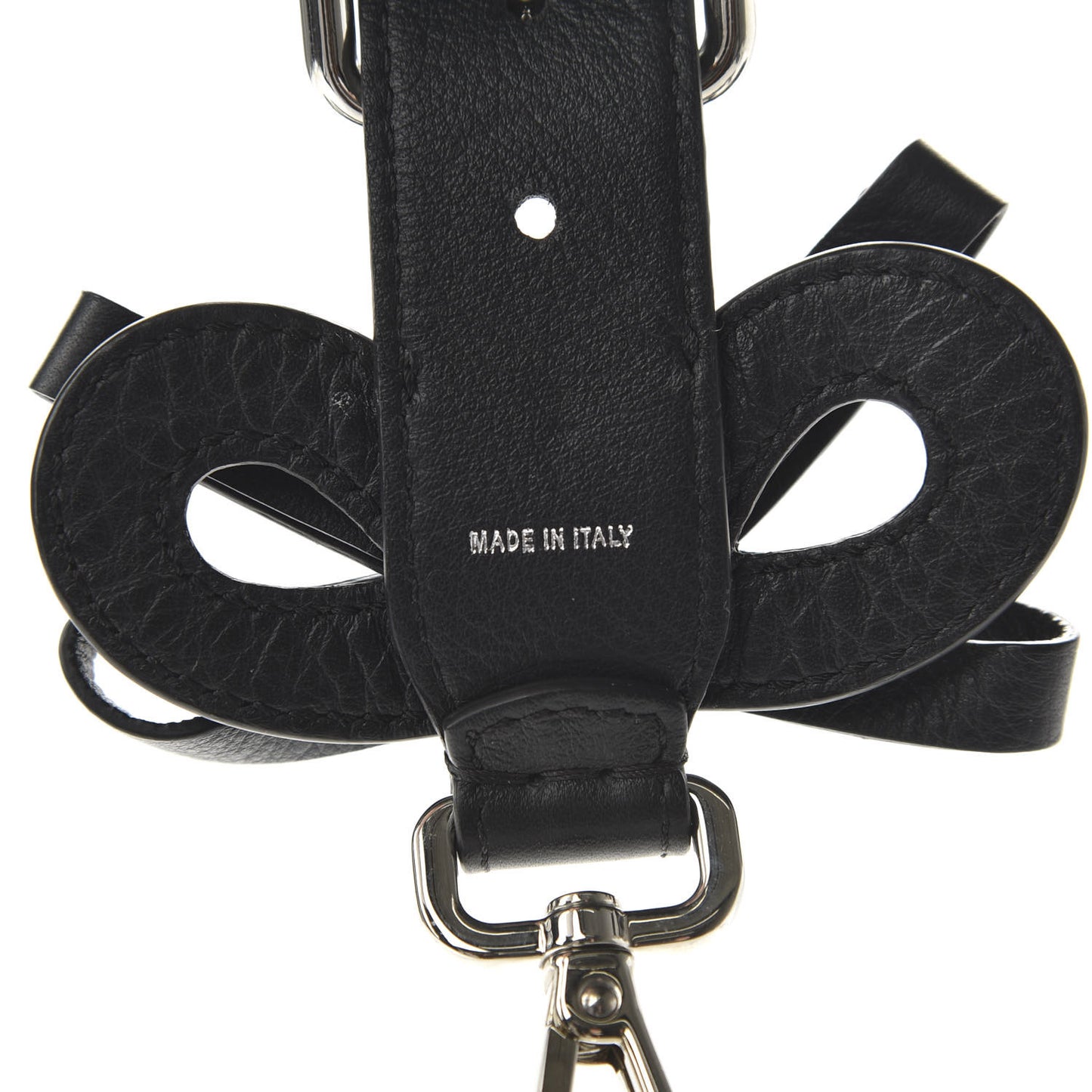 Vitello Dolce Bow Mini Strap You Black
