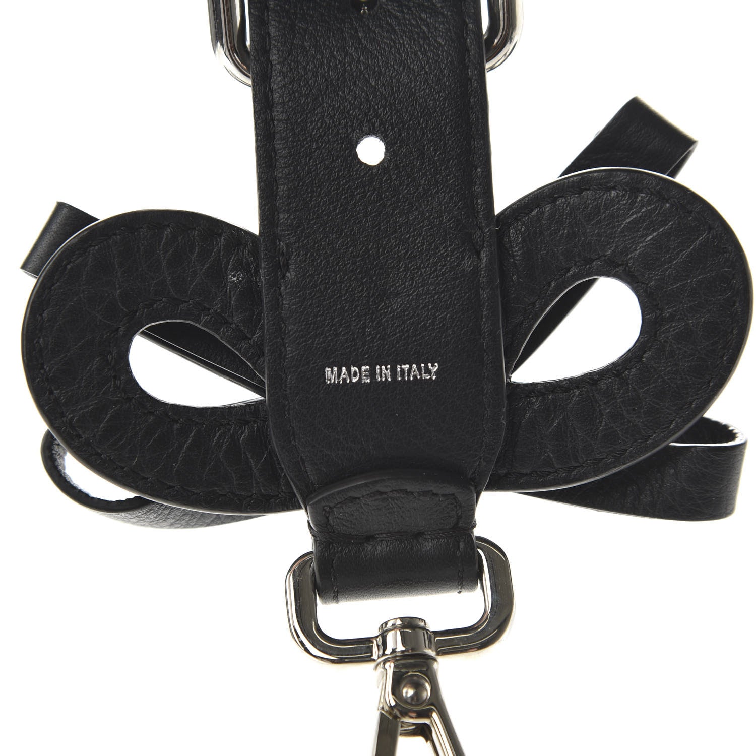 Fendi Vitello Dolce Bow Mini Strap You Black 4 of 6