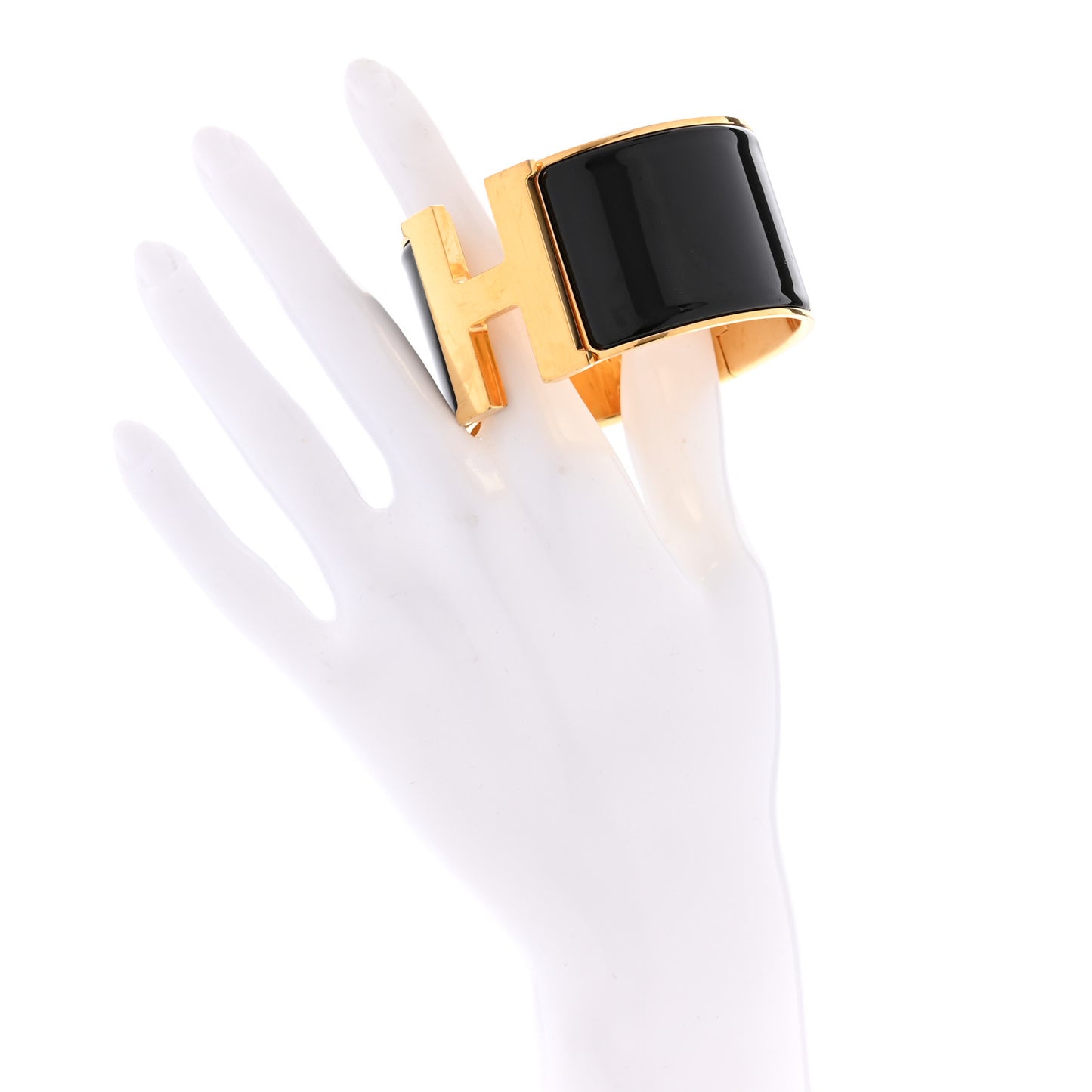 Enamel Extra Wide Clic Clac H Bracelet GM Black