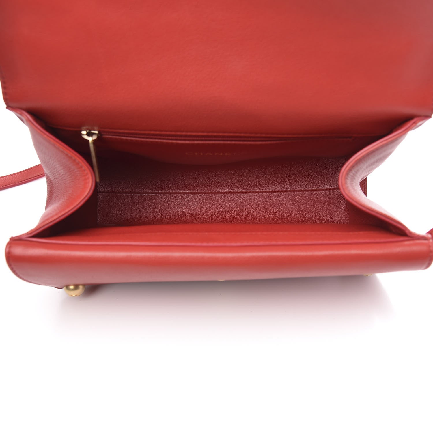 Chanel Calfskin Chevron Quilted Casual Trip Flap Red 5 of 11