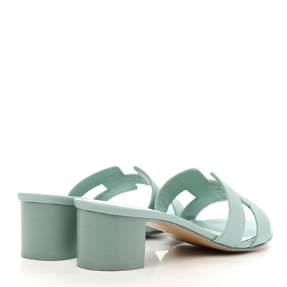 Hermes Epsom Oasis Sandals 37 Vert Embrun 4 of 8