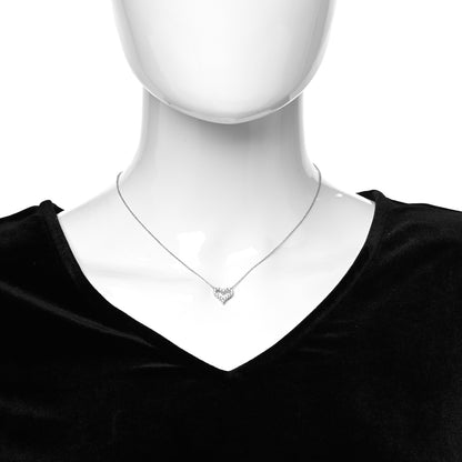 Tiffany Platinum Diamond Mini Heart Pendant Necklace 2 of 5