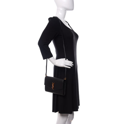 Saint Laurent Grain De Poudre Mini Uptown Crossbody Bag Black 2 of 12
