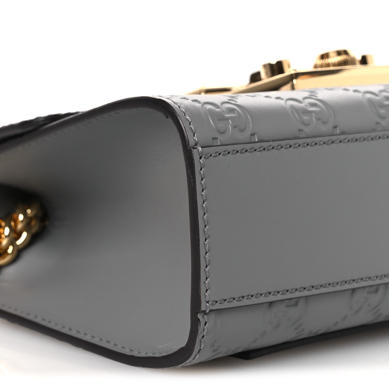 Gucci Guccissima Small Padlock Shoulder Bag Grey 8 of 9